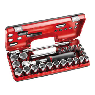 Facom 1/2" Jeu de clés à douille D-Box, 21 pcs.