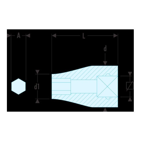 Facom Adapter für Bits 3/8" auf innen 5/16