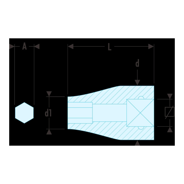 Facom Adapter voor bits 3/8" naar binnen 1/4