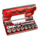 Facom assortiment 3/8" - aandrijfelementen, zeskant dopsleutels, omkeerbare ratel Detectie-doos, 18-delig-1