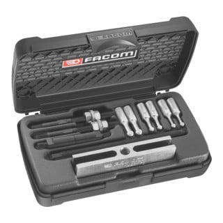 Facom assortiment "micromechanica" - trekker, expansie-inzetstukken plastic doos, 11-delig