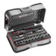 Facom Assortimento di chiavi a bussola 1/4", esagonali, metriche e inserti - 37pz. - cuscinetto in schiuma - R.161B-1