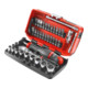 Facom Assortimento di elementi da 1/4" - bit serie 1, chiavi a bussola esagonali, cricchetto reversibile, 38pz.-1