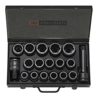 Facom Assortimento di elementi da 3/4" IMPACT - bussole esagonali, 18pz.