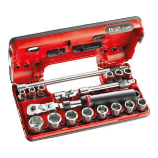 Facom Assortimento di elementi da 3/8" - chiavi esagonali, cricchetto reversibile, 18pz.