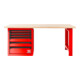 Facom Banco da lavoro RWS 2m con piano in legno, rosso-1