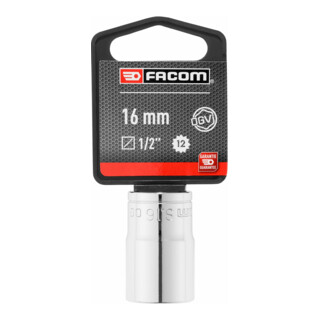 Facom Chiave a bussola 1/2" 12 facce 16 mm, confezione blister