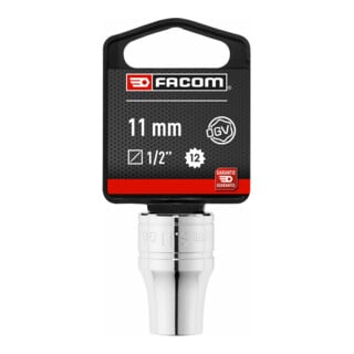Facom Chiave a bussola 1/2 pollice 12 facce 11mm, confezione blister