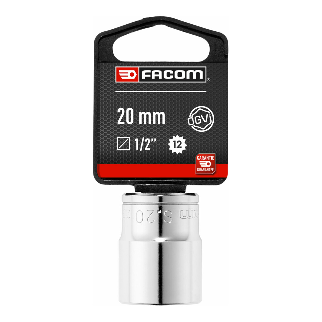 Facom Chiave a bussola 1/2 pollice 12 facce 20 mm, confezione blister