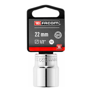 Facom Chiave a bussola 1/2 pollice 12 facce 22mm, confezione blister