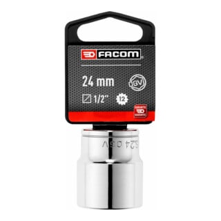 Facom Chiave a bussola 1/2 pollice 12 facce 24 mm, confezione blister