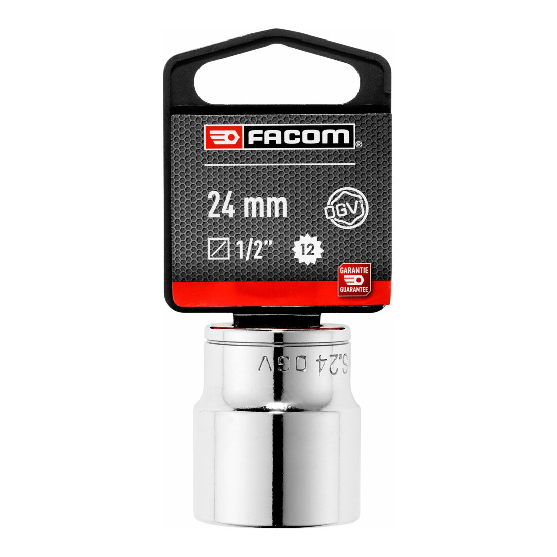 Facom Chiave a bussola 1/2 pollice 12 facce 24 mm, confezione blister