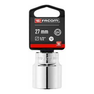 Facom Chiave a bussola 1/2 pollice 12 facce 27 mm, confezione blister