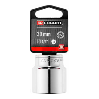 Facom Chiave a bussola 1/2 pollice 12 facce 30mm, confezione blister