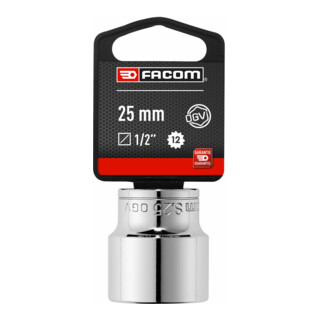 Facom Chiave a bussola 1/2 pollice 12 lati 25mm, confezione blister