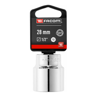 Facom Chiave a bussola 1/2 pollice 12 lati 28mm, confezione blister