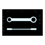 Facom Chiave a doppio anello dritta 8x9 mm-3