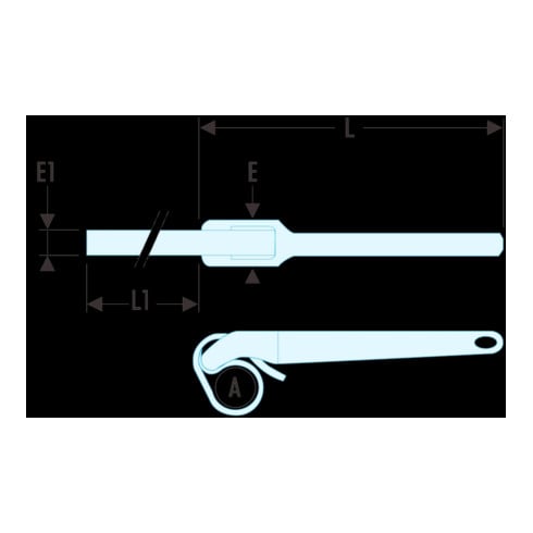 Facom Chiave per tubi a nastro con nastro in nylon, portata 0 - 165mm