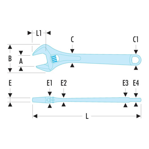 Facom Chiave regolabile a rullino, cromata, 62mm