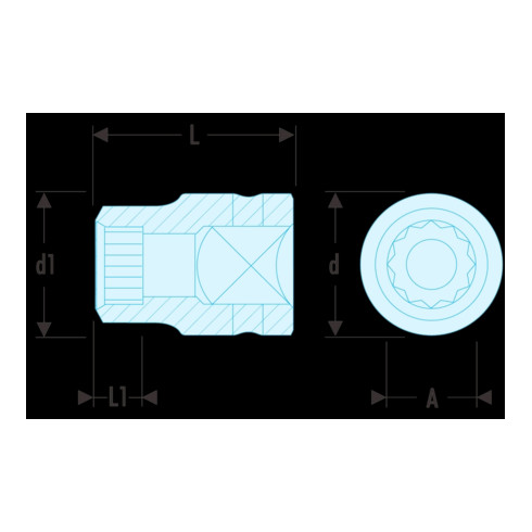 Facom Clé à chocs 3/4" 17 mm