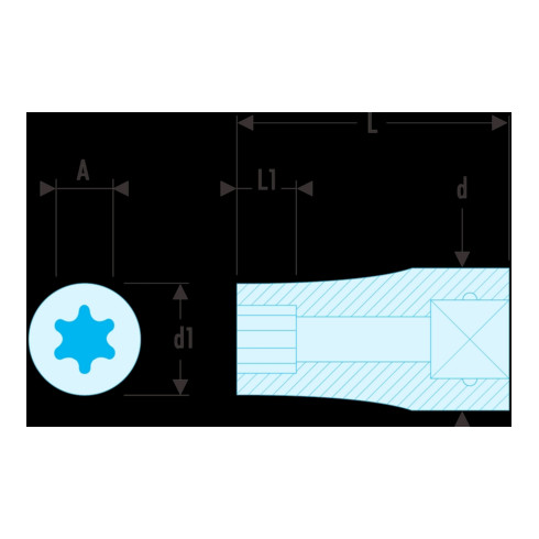 Facom Clé à douille 1/4" TX E6