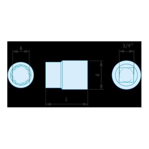Facom Clé à douille antidéflagrante 3/4" 22 mm