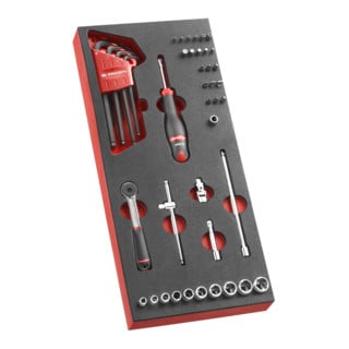 Facom Clé à douille modulaire 1/4" R.161B 46 pcs
