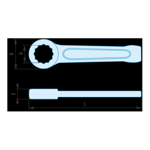 Facom Clé à œil à chocs antidéflagrante 105 mm