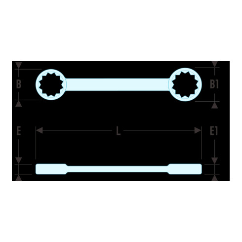Facom Clé mixte droite TX E14xE18