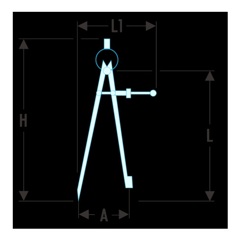 Facom Compas avec pointe, ouverture 250 mm