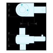Facom Cricchetto intercambiabile 9 x 12 mm 3/8-3