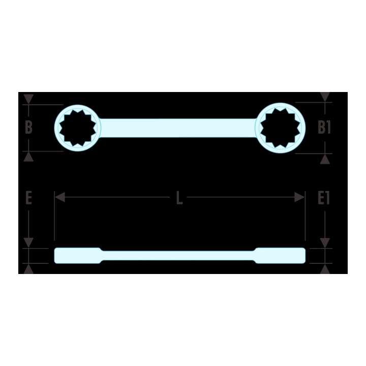 Facom Dubbele ringsleutel recht TX E14xE18