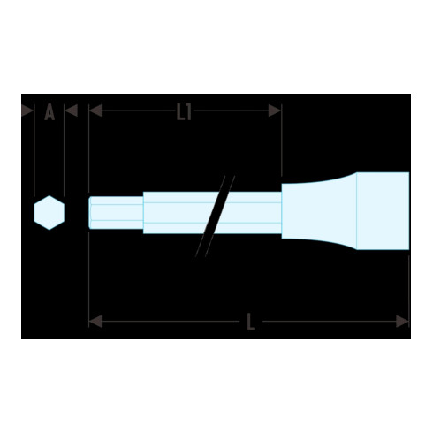 Facom Embout de vissage 1/2" hexagonal 7 mm