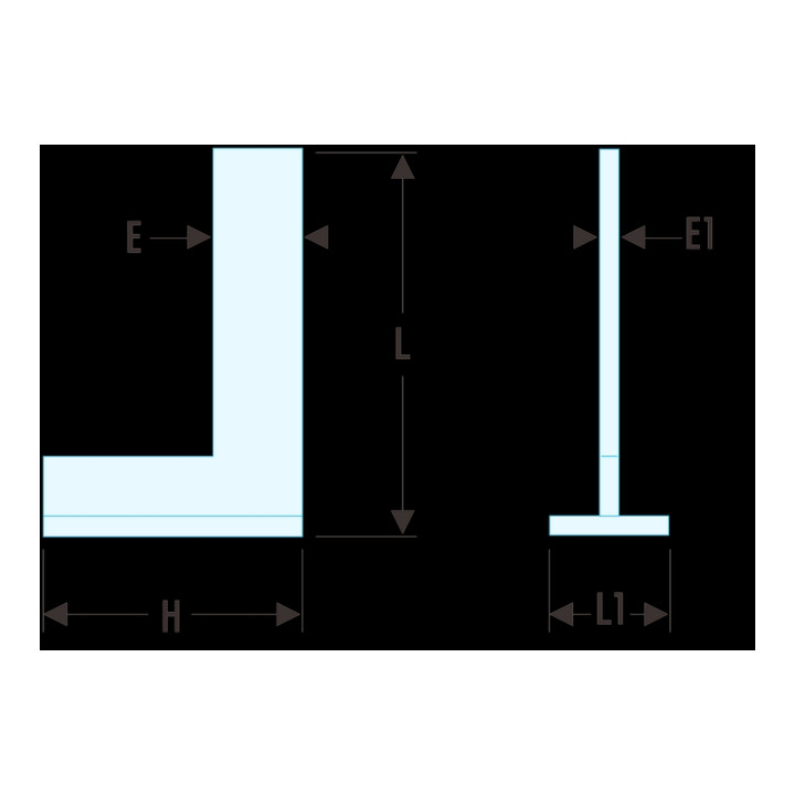 Facom Équerre plate avec butée 150 × 100 mm