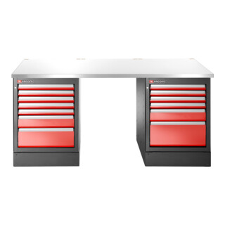 Facom Établi inox JLS3, 13 tiroirs, haut