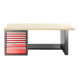 Facom Établi JLS3 2,2 m bois 7 tiroirs bas
