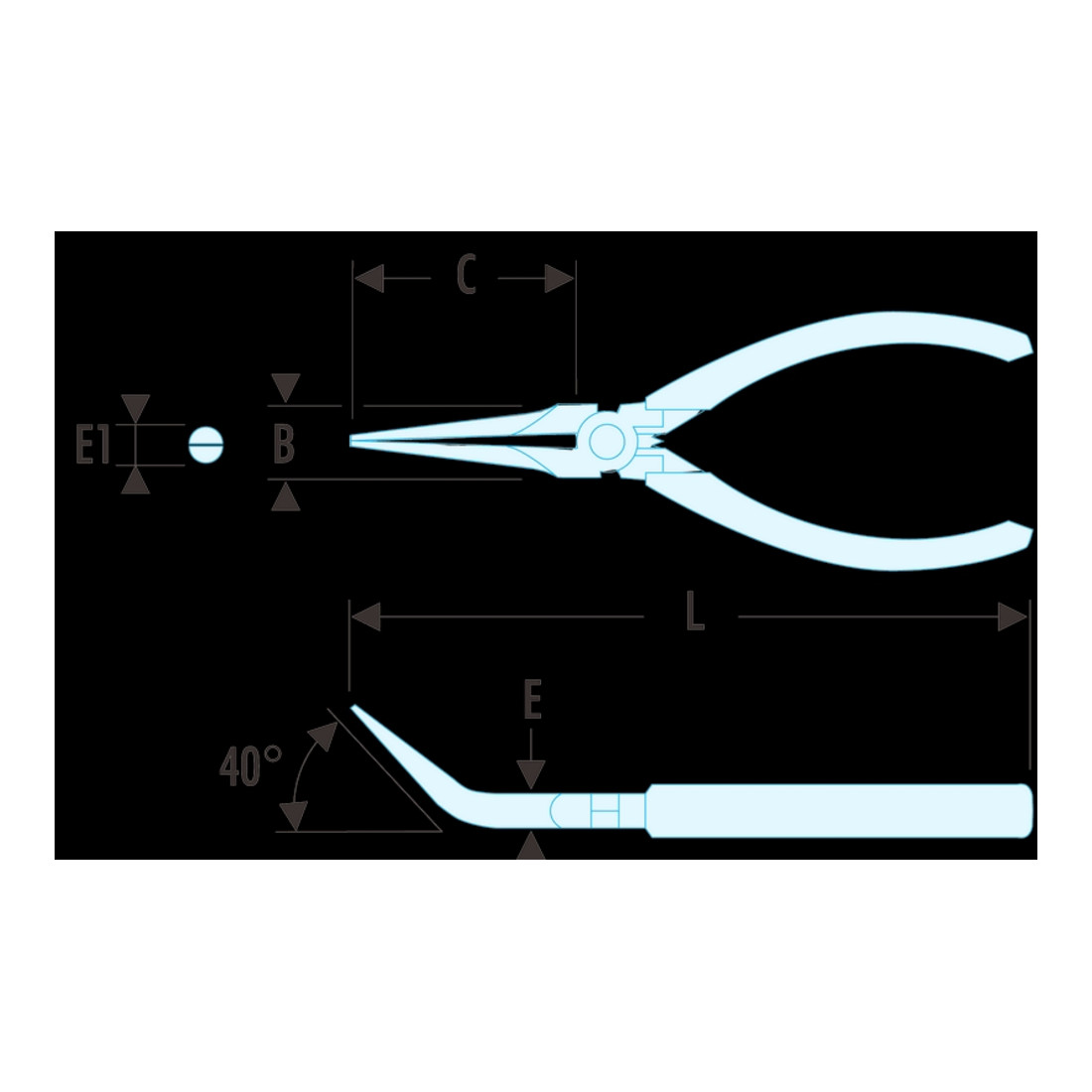 Facom Flachrundzange Micro-Tech, lange Backen