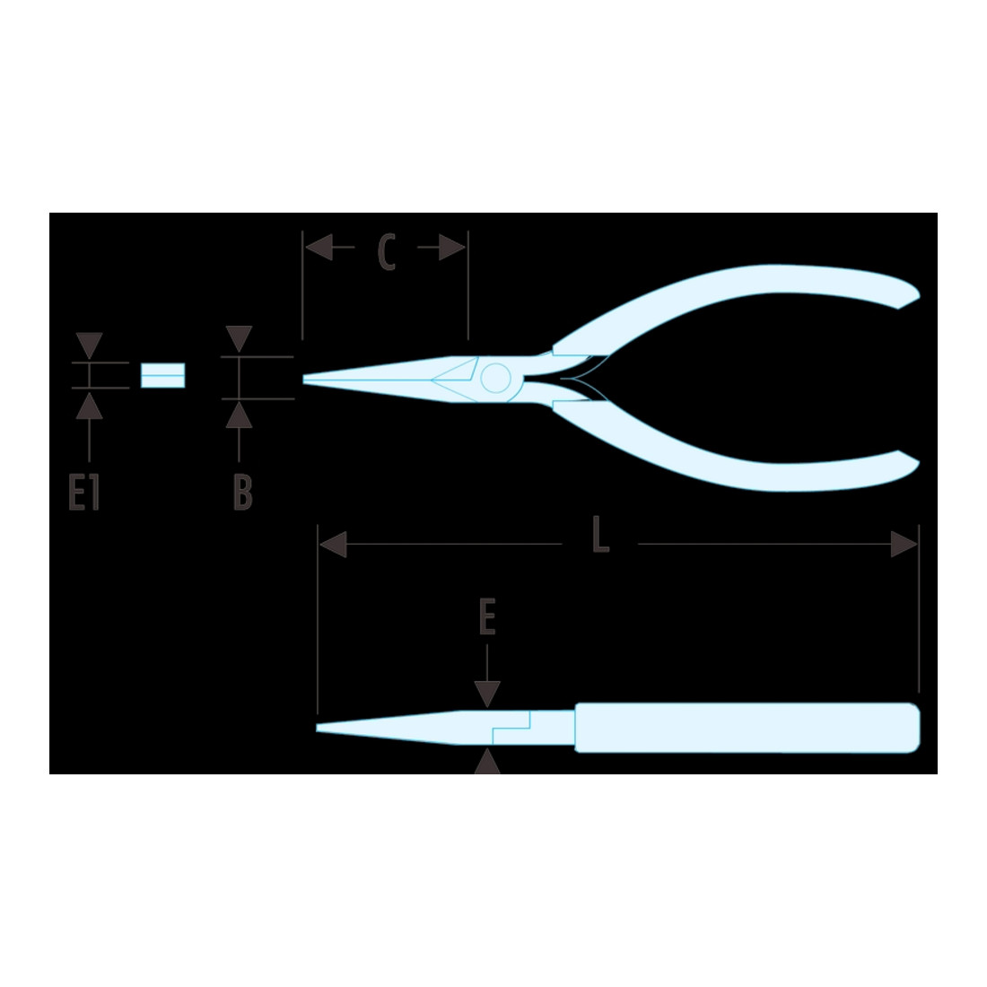 Facom Flachzange Micro-Tech schlanke Backen