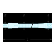 Facom Flexibele verlenging 3/8" 200 mm-3