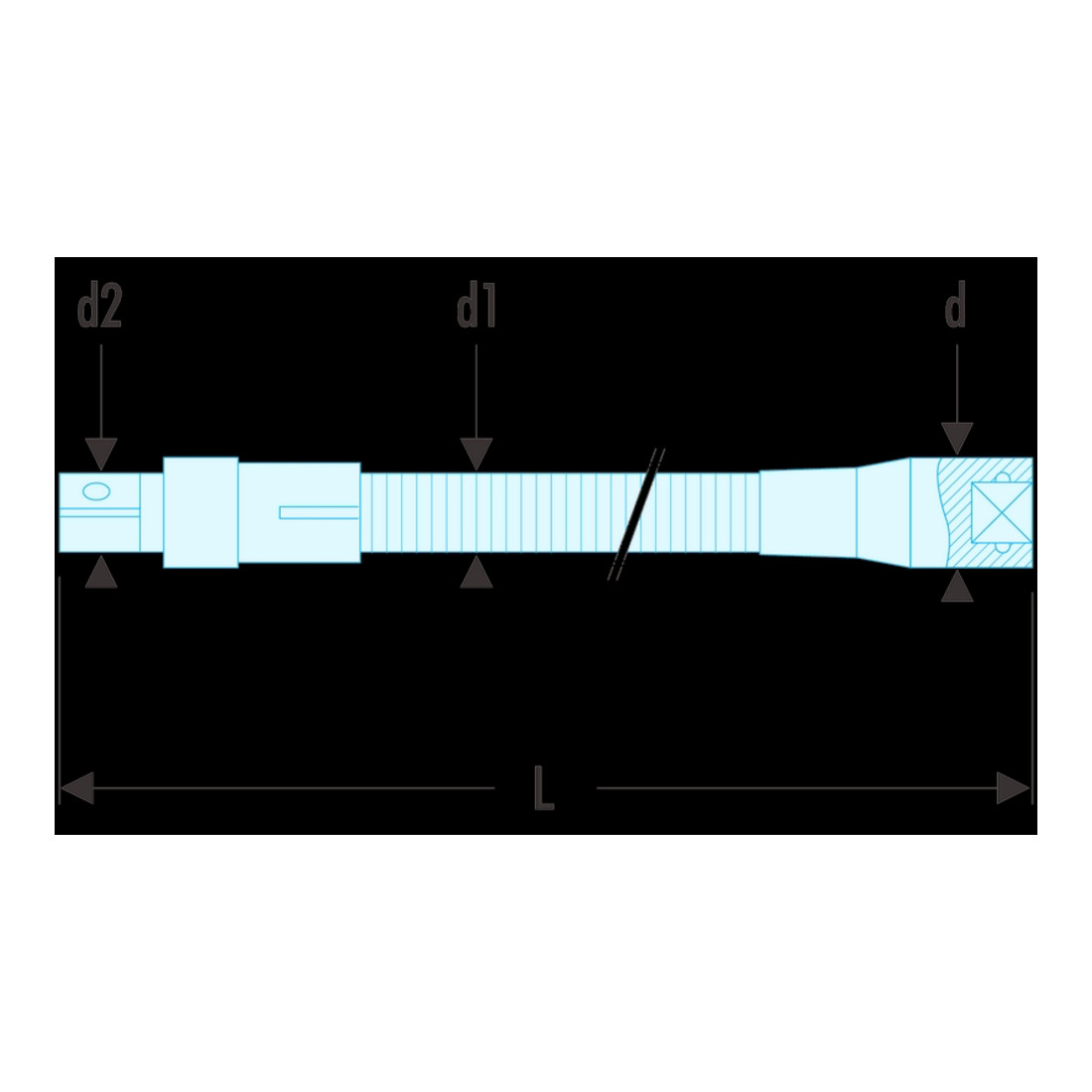 Facom Flexibele verlenging 3/8" 200 mm