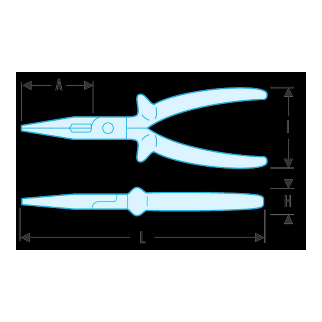 Facom Geïsoleerde platte ronde tang 1000V 160 mm