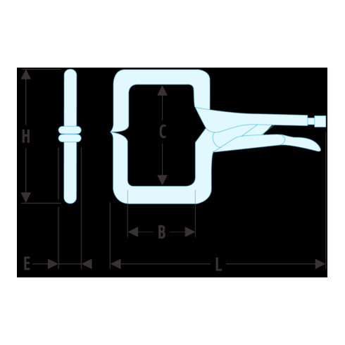 Facom Grip Tangen voor Booglassen Zwanenhals Model Spanwijdte 180 mm