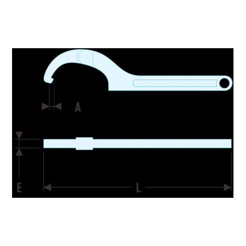 Facom Hakenschlüssel mit Gelenk 120 - 180 mm