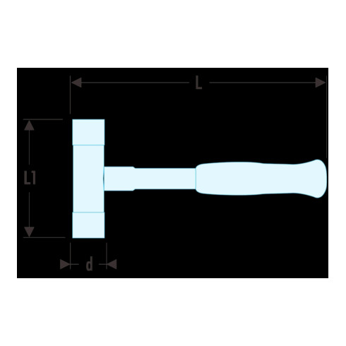 Facom Hammer, rückschlagfrei Nylon-Aufsätze Stahlmittelstück Glasfaserstiel Ø Schlagfläche ca. 40 mm