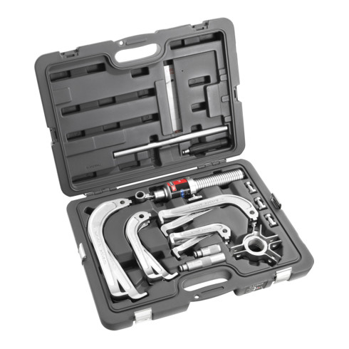 Facom hydraulische uitwendige trekker, 4 sets trekarmen, toebehorenset in plastic koffer, 17-delig