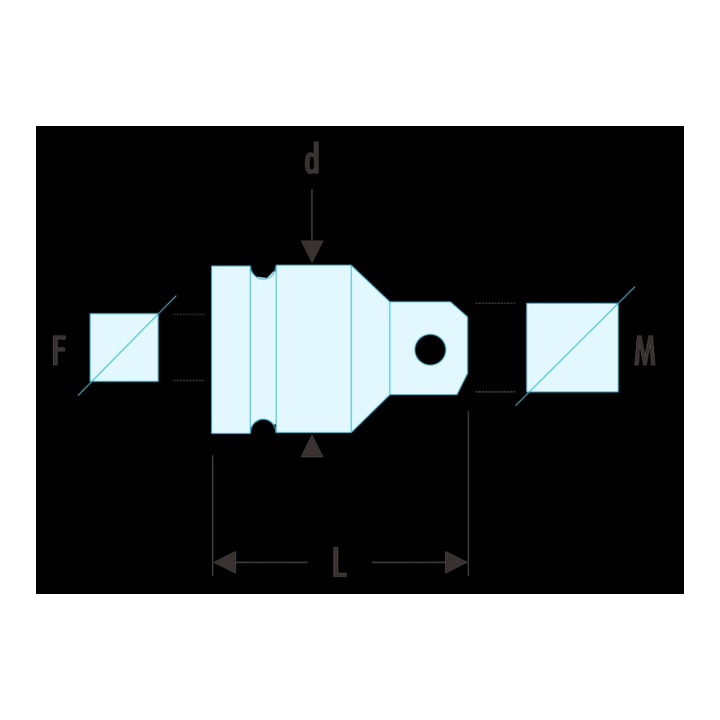 Facom IMPACT-adapter binnen 1.1/2" buiten 2.1/2"