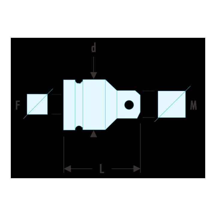 Facom IMPACT-Adapter innen 1.1/2" aussen 2.1/2