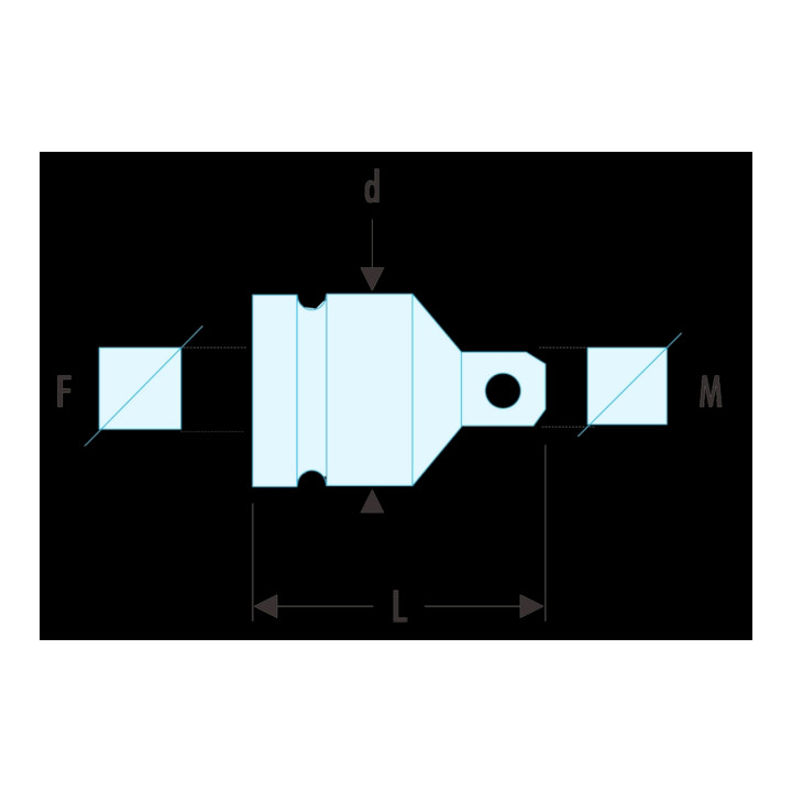 Facom IMPACT-Adapter innen 3/8" - aussen 1/2