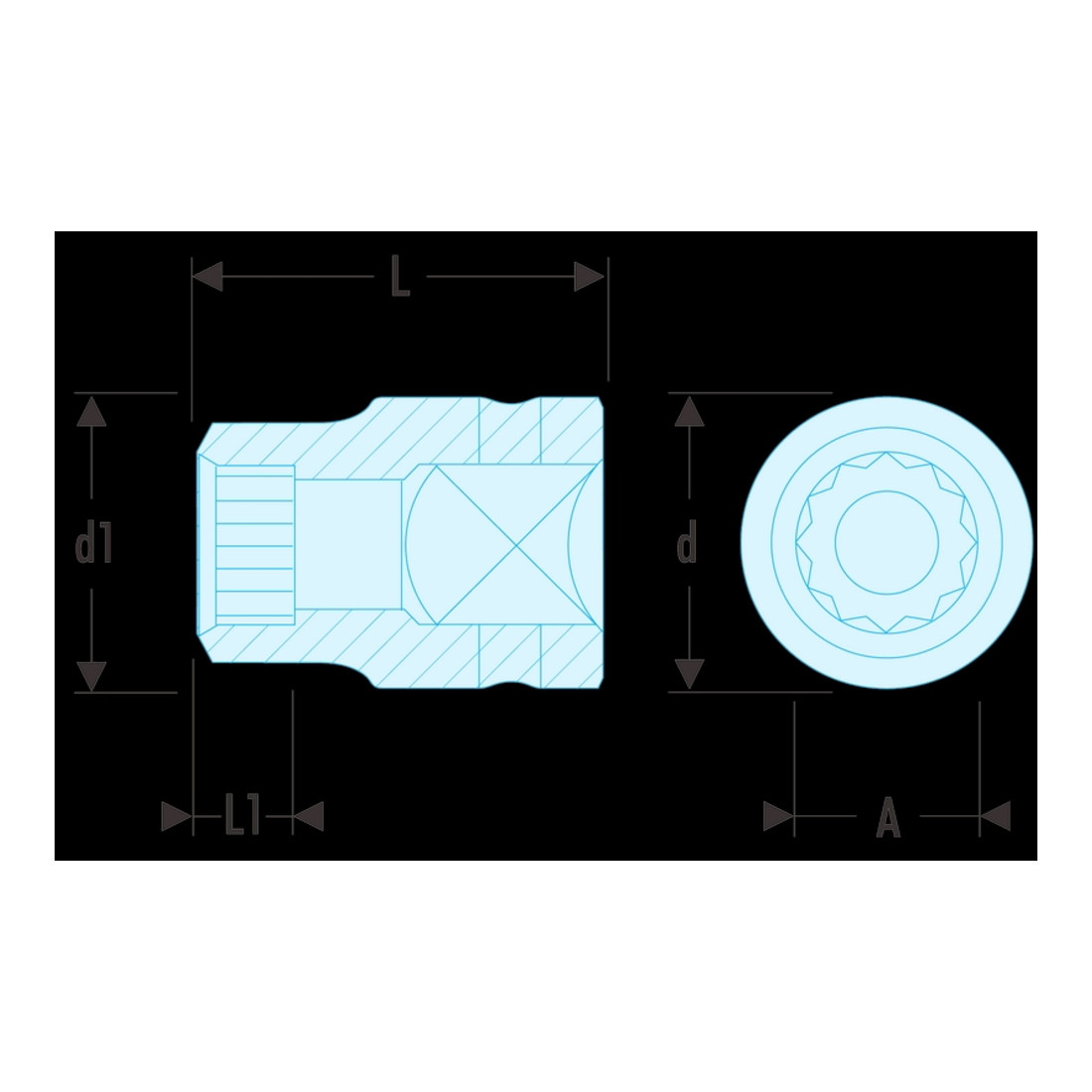 Facom IMPACT-dopsleutel 3/4" 17 mm