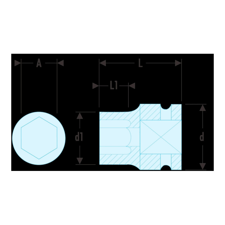 Facom IMPACT-dopsleutel 3/8" 8 mm